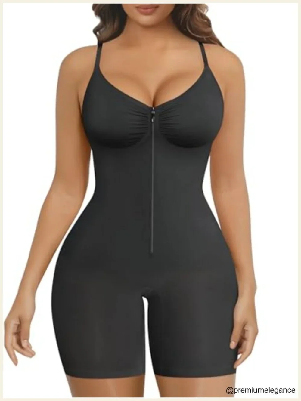 High Compression Seamless Zip-Up Shapewear Bodysuit Tummy Control